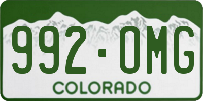 CO license plate 992OMG