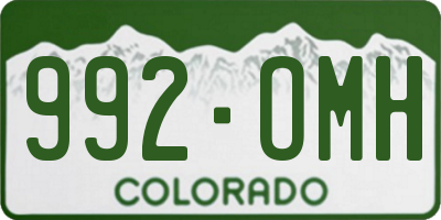 CO license plate 992OMH