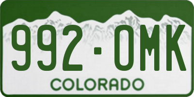 CO license plate 992OMK