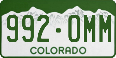 CO license plate 992OMM