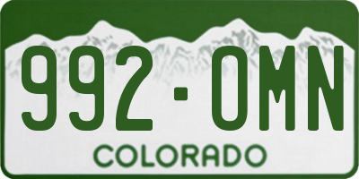 CO license plate 992OMN