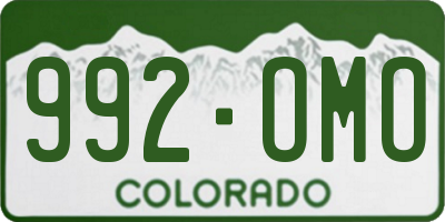 CO license plate 992OMO