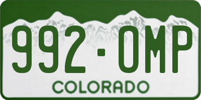 CO license plate 992OMP