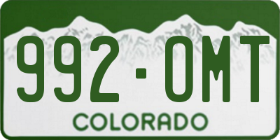 CO license plate 992OMT