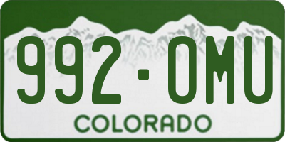 CO license plate 992OMU
