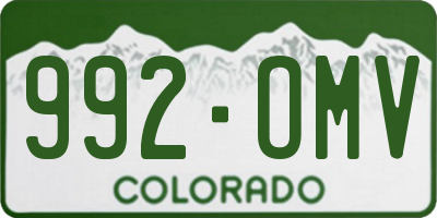 CO license plate 992OMV