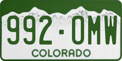CO license plate 992OMW