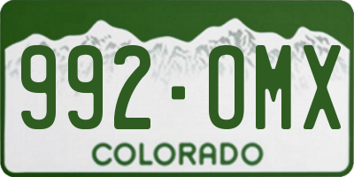 CO license plate 992OMX