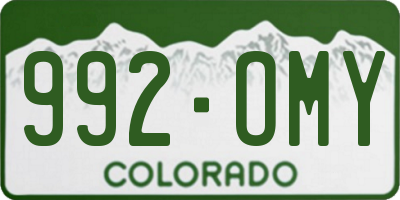 CO license plate 992OMY