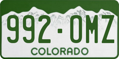 CO license plate 992OMZ