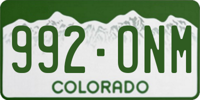 CO license plate 992ONM