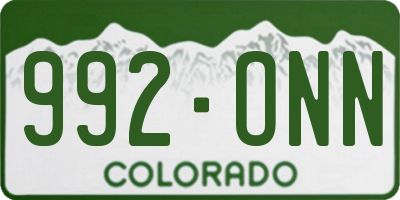 CO license plate 992ONN