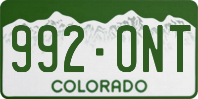 CO license plate 992ONT