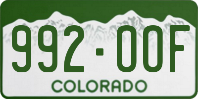 CO license plate 992OOF