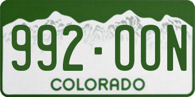 CO license plate 992OON