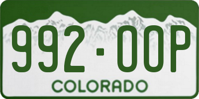 CO license plate 992OOP