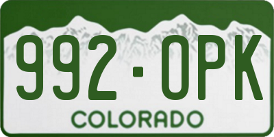 CO license plate 992OPK