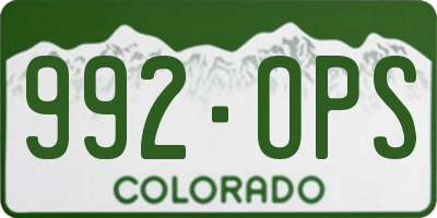 CO license plate 992OPS