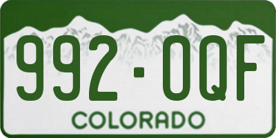 CO license plate 992OQF