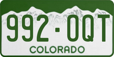 CO license plate 992OQT