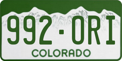 CO license plate 992ORI