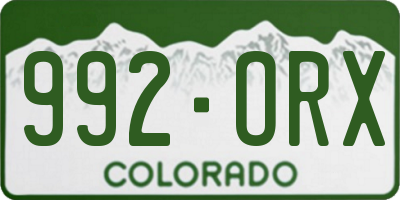CO license plate 992ORX