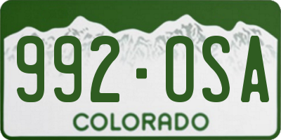 CO license plate 992OSA
