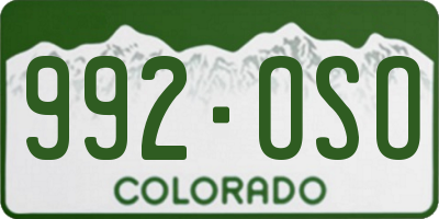 CO license plate 992OSO