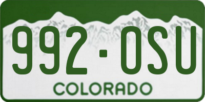 CO license plate 992OSU