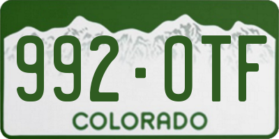 CO license plate 992OTF