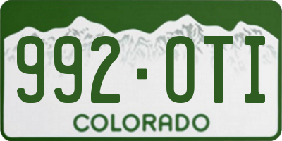 CO license plate 992OTI