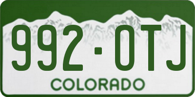 CO license plate 992OTJ