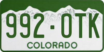 CO license plate 992OTK