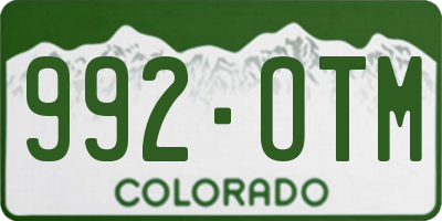 CO license plate 992OTM