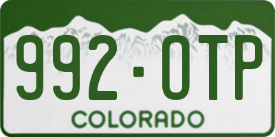 CO license plate 992OTP