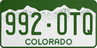 CO license plate 992OTQ