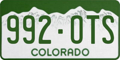 CO license plate 992OTS