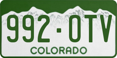 CO license plate 992OTV