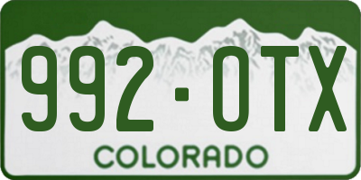 CO license plate 992OTX