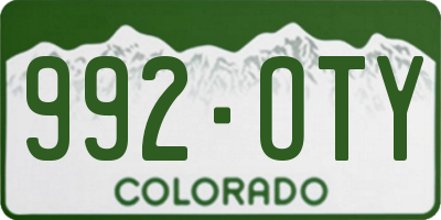 CO license plate 992OTY