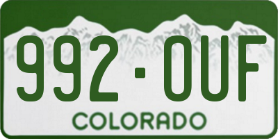 CO license plate 992OUF