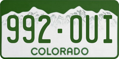 CO license plate 992OUI