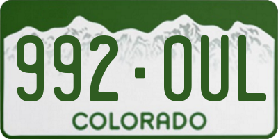 CO license plate 992OUL