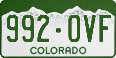 CO license plate 992OVF