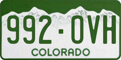 CO license plate 992OVH