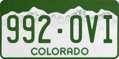 CO license plate 992OVI