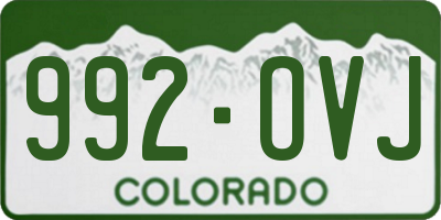 CO license plate 992OVJ