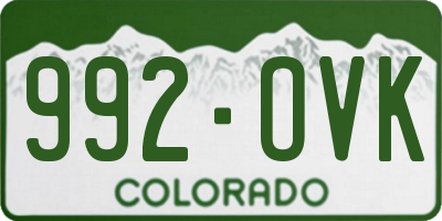 CO license plate 992OVK