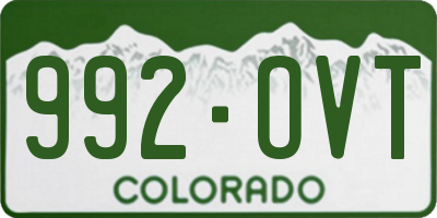 CO license plate 992OVT