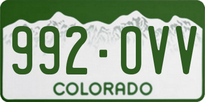 CO license plate 992OVV